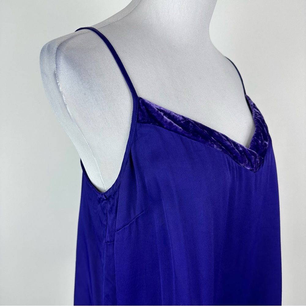 Anthropologie Floreat Purple Velvet Trim Cami Top Size Large - Picture 5 of 12
